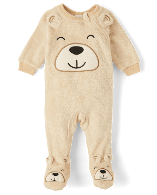 Unisex Baby And Toddler Matching Family Bear Fleece Footed One Piece Pajamas