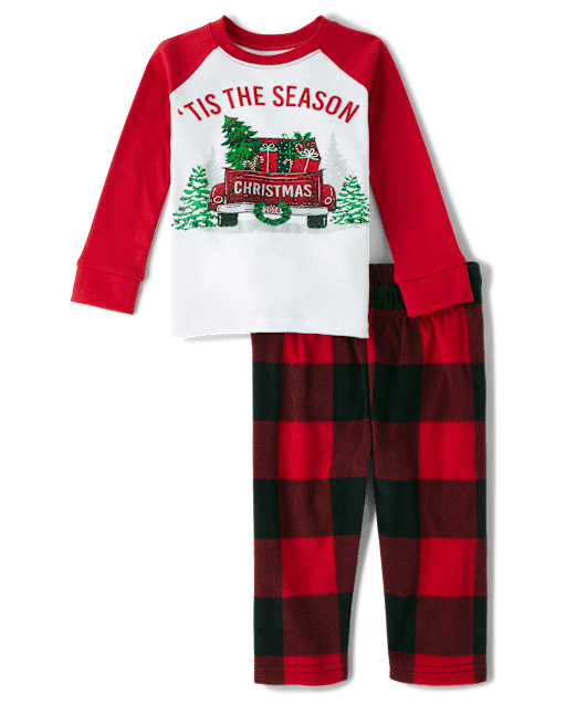 Unisex Baby And Toddler Matching Family 'Tis The Season Snug Fit Cotton And Microfleece Pajamas