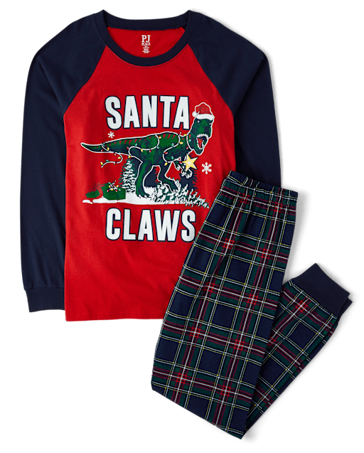 Mens Dad And Me Glow Dino Cotton Pajamas