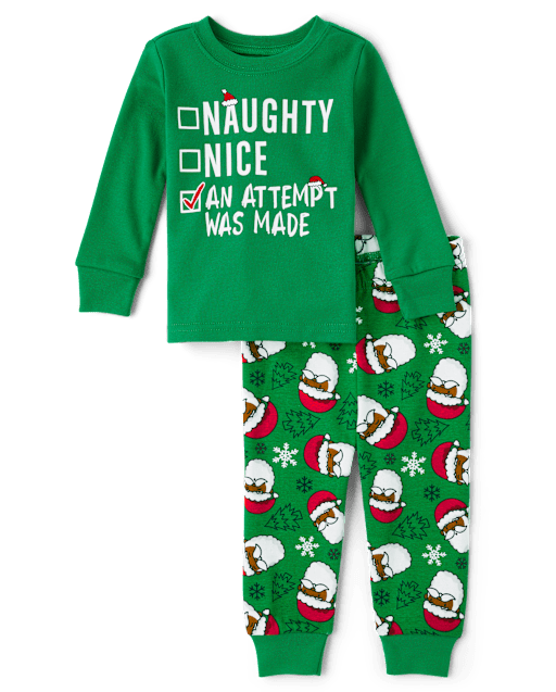 Baby And Toddler Glow Nice List Snug Fit Cotton Pajamas