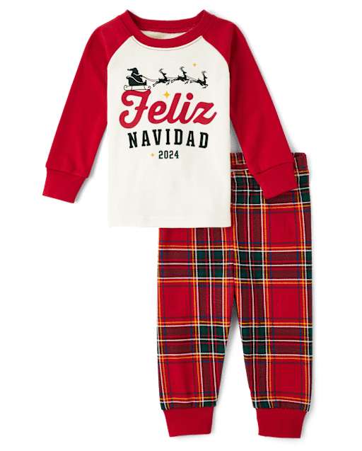 Unisex Baby And Toddler Matching Family Feliz Navidad 2024 Snug Fit Cotton Pajamas