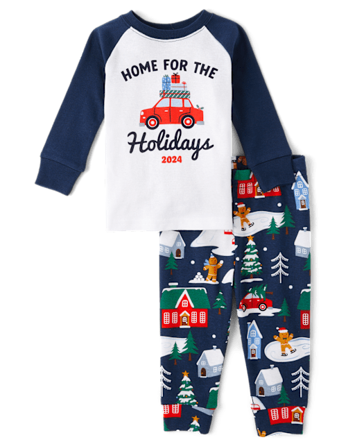 Unisex Baby And Toddler Matching Family Home For The Holidays Snug Fit Cotton Pajamas