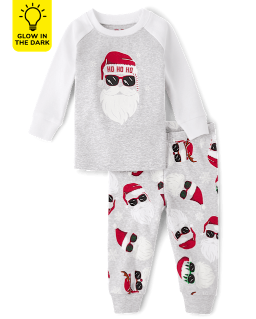 Unisex Baby And Toddler Matching Family Glow Santa Sunglasses Snug Fit Cotton Pajamas