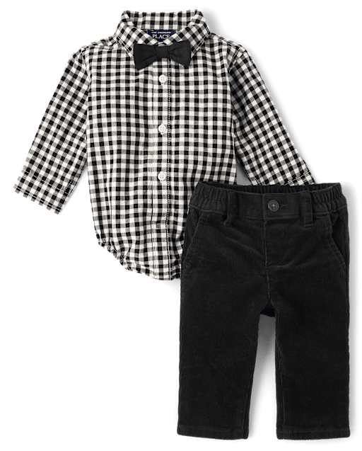 Baby Boys Dad And Me Gingham Poplin 2-Piece Outfit Set