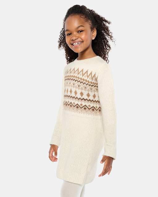 Girls Mommy And Me Fairisle Sweater Dress