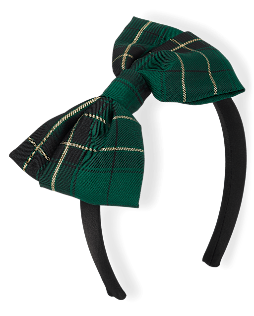 Girls Plaid Bow Headband