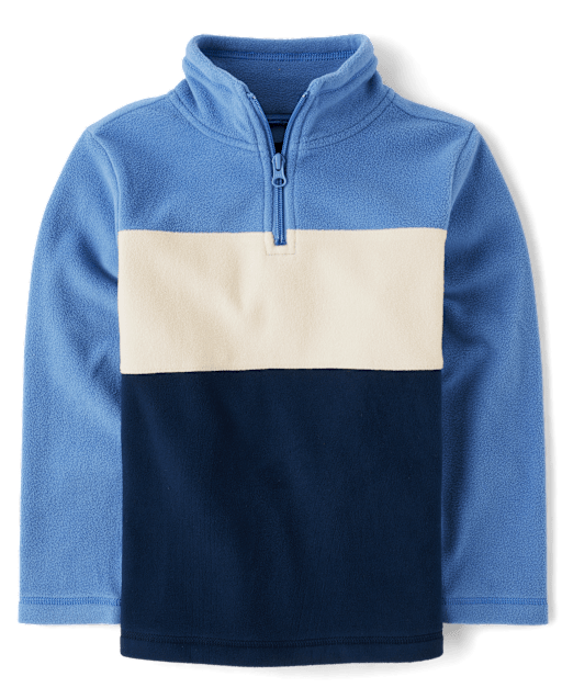 Boys Colorblock Microfleece Half Zip Pullover