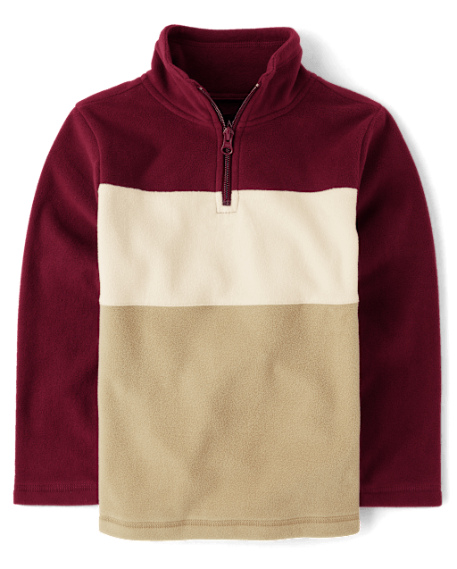 Boys Colorblock Microfleece Half Zip Pullover