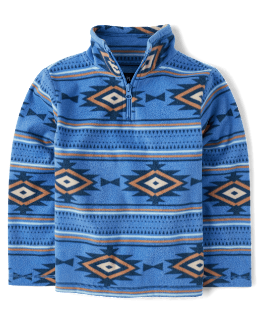Boys Print Microfleece Half Zip Pullover