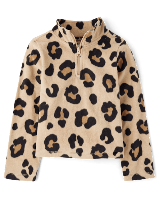 Girls Print Microfleece Half Zip Pullover