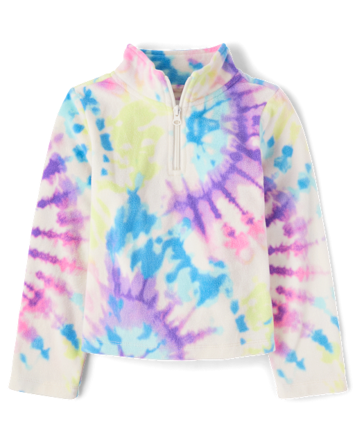 Girls Print Microfleece Half Zip Pullover