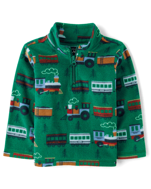 Toddler Boys Print Microfleece Half Zip Pullover