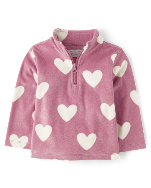 tout-petit, fille Imprimé micromolleton demi-fermeture à glissière Chandail