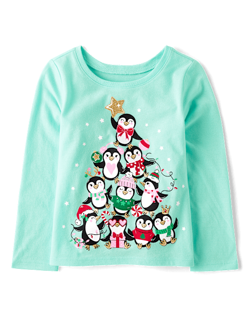 Baby And Niños pequeños Niña Penguin Camisetas estampadas