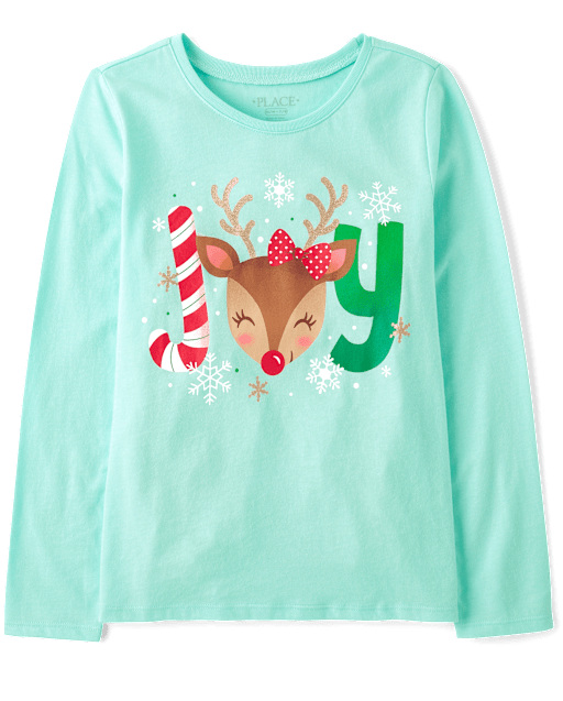 Girls christmas t shirts best sale