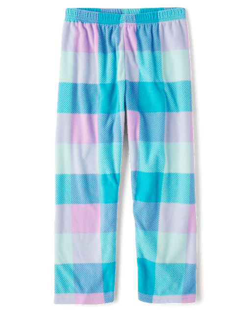 Girls Buffalo Plaid Microfleece Pajama Pants