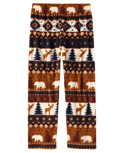 Boys Bear Fairisle Microfleece Pajama Pants