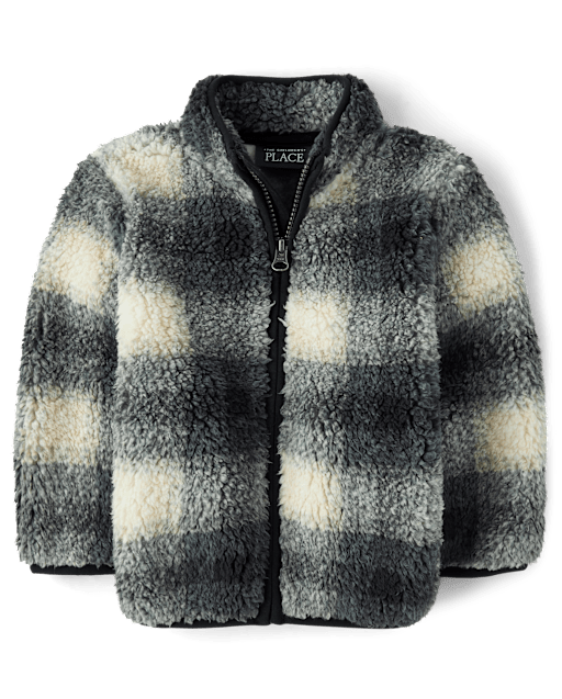Baby And Toddler Boys Print Sherpa Zip Up Jacket