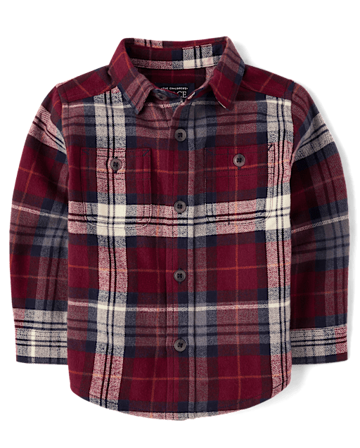 Baby And Toddler Boys Plaid Flannel Button Up Shirt