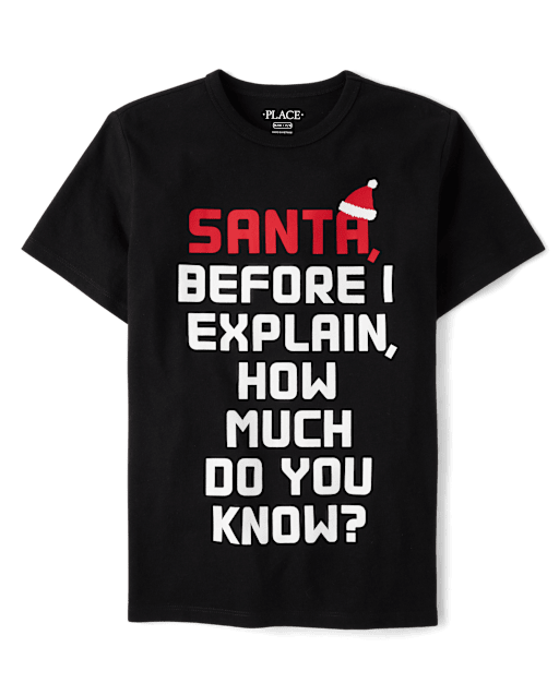 Boys Santa Explain Graphic Tee