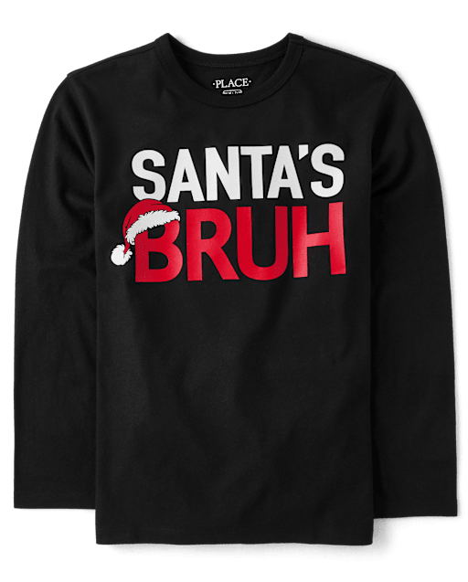 Camisetas estampadas Santa's Bruh para niño