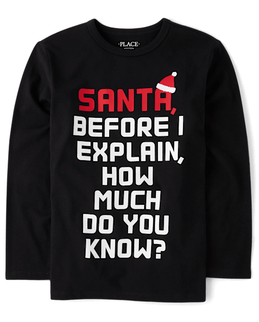 Boys Santa Explain Graphic Tee
