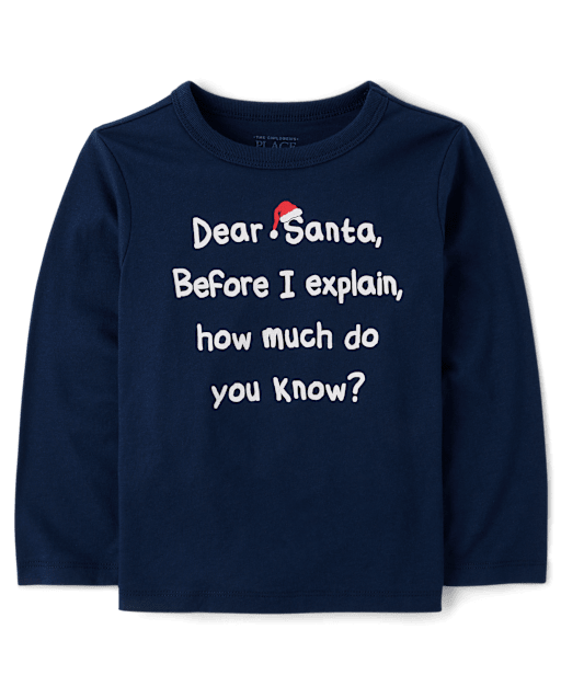 Baby And Niños pequeños Boys Dear Santa Camisetas estampadas