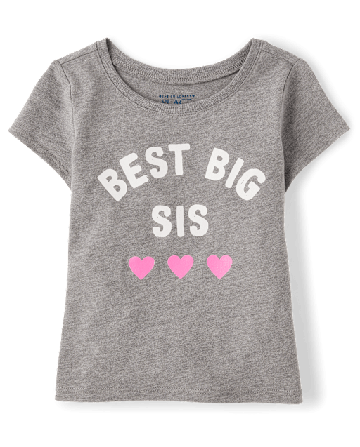 Baby And Toddler Girls Best Big Sis Graphic Tee