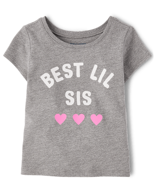 Baby And Toddler Girls Best Lil Sis Graphic Tee