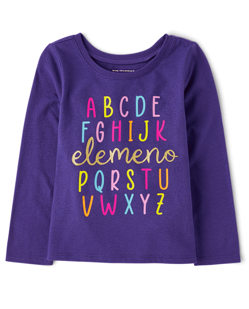 Baby And Niños pequeños Niña Alphabet Camisetas estampadas