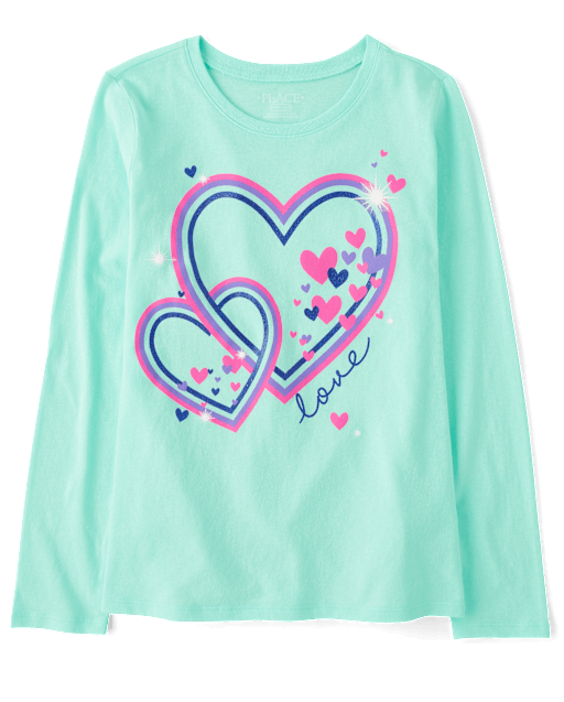 Girls Love Heart Graphic Tee