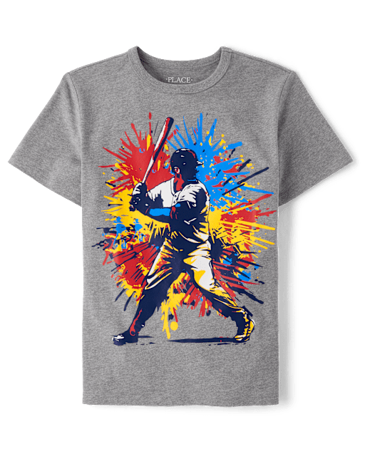 Boys Baseball Player Graphic Tee