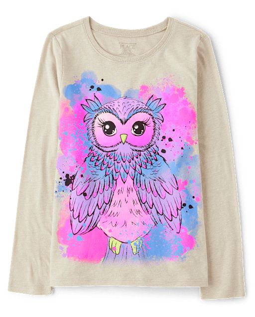 Girls Owl Graphic Tee