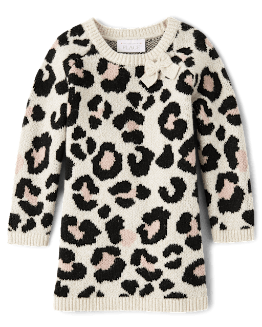 Baby And Toddler Girls Leopard Sweater Dress