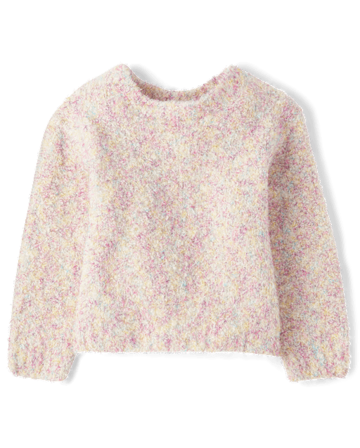 Toddler Girls Rainbow Fuzzy Sweater
