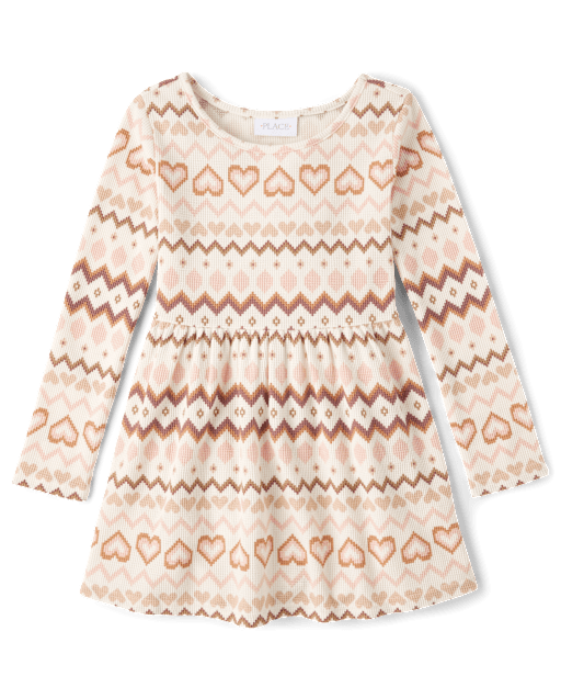 Girls Print Thermal Everyday Dress