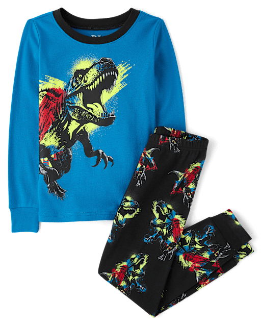 Boys Dino Snug Fit Cotton Pajamas