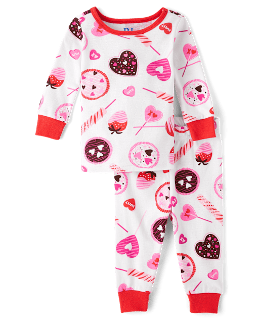 Baby And Toddler Girls Candy Snug Fit Cotton Pajamas