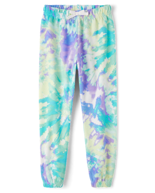 Girls Print Fleece Jogger Pants