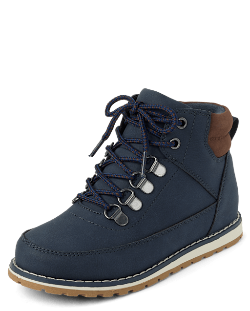 Boys Contrast Cuff Lace Up Boots