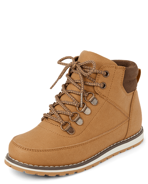 Boys Contrast Cuff Lace Up Boots