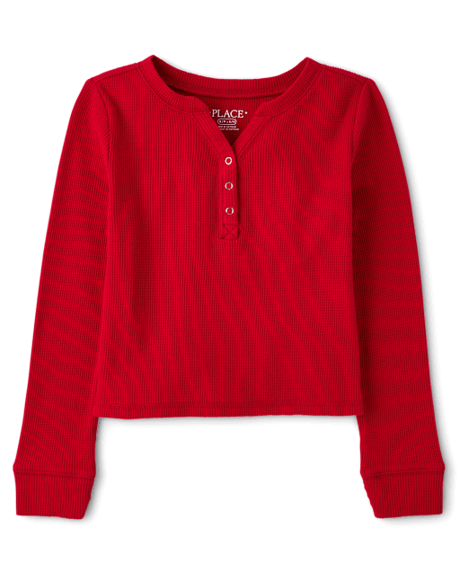 Girls Thermal Henley Top