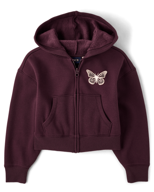 Girls Graphic Cozy Zip Up Hoodie