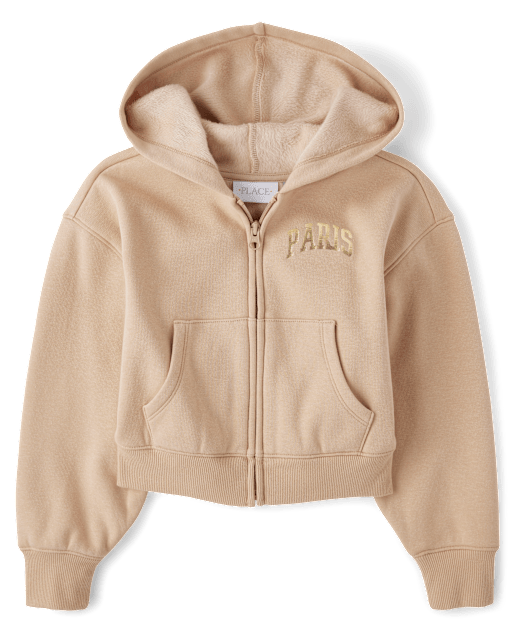 Girls Graphic Cozy Zip Up Hoodie