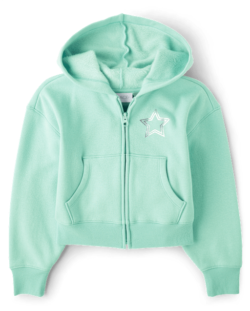 Girls Graphic Cozy Zip Up Hoodie