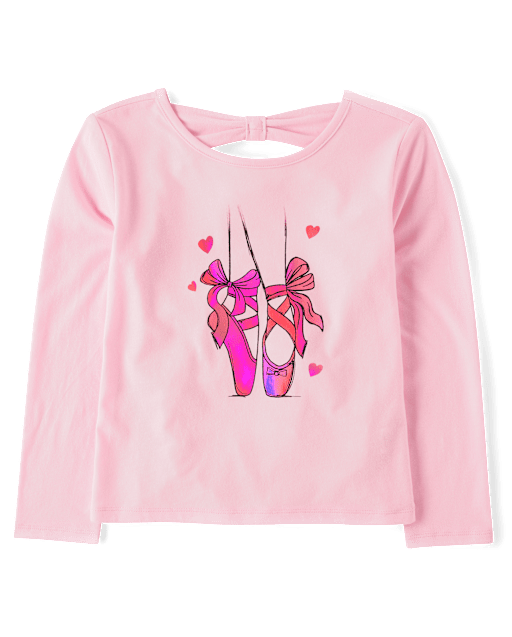 Girls Graphic Bow Back Top