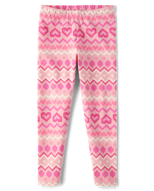 Girls Heart Fairisle Leggings