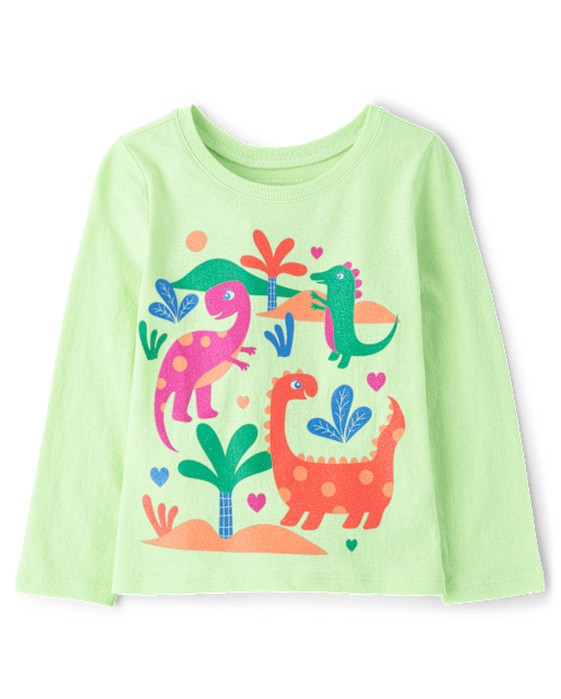 Baby And Toddler Girls Dino Graphic Tee