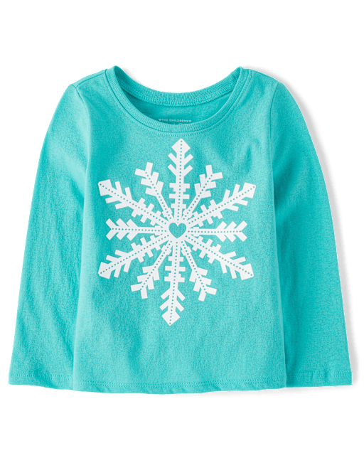 Baby And Toddler Girls Winter Snowflake Graphic Tee