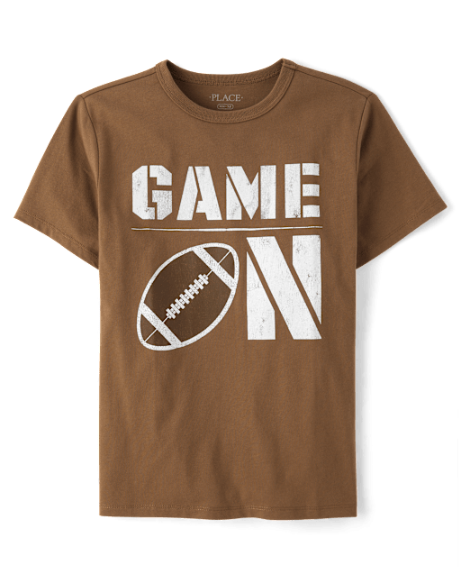 Boys Game On Football Graphic Tee